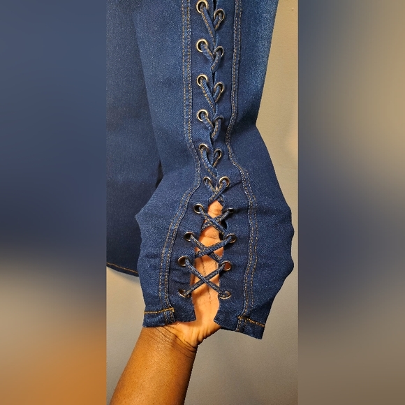 🔥NWOT JVINI Jeggings Blue Women US Large - Picture 5 of 12